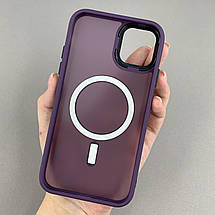 Чохол для Apple iPhone 11 матовий кольоровий чохол з магсейф MagSafe на телефон айфон 11 фіолетовий boh, фото 2