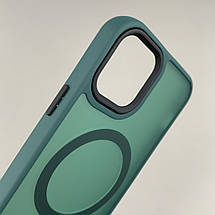 Чохол для Apple iPhone 12 Pro матовий кольоровий чохол з магсейф MagSafe на айфон 12 про темно-зелений boh, фото 3