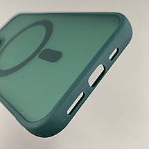 Чохол для Apple iPhone 12 Pro матовий кольоровий чохол з магсейф MagSafe на айфон 12 про темно-зелений boh, фото 4