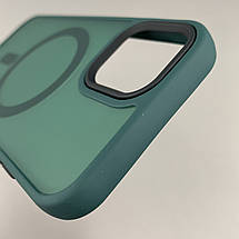 Чохол для Apple iPhone 12 Pro матовий кольоровий чохол з магсейф MagSafe на айфон 12 про темно-зелений boh, фото 5
