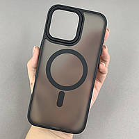 Чохол для Apple iPhone 16 Pro Max матовий кольоровий чохол з магсейф MagSafe на айфон 16 про макс чорний boh