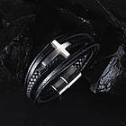 Браслет чоловічий шкіряний Secret Cross Silver, фото 8