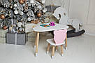 Дитячи білий стіл хмарка і стільчик ведмедик дитячий рожевий. Дитячий столик білосніжний., фото 8