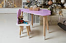 Столик тучка і стільчик метелик дитячий фіолетовий з білим сидінням. Столик для занять, ігор, їжі, фото 2