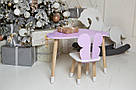 Столик тучка і стільчик метелик дитячий фіолетовий з білим сидінням. Столик для занять, ігор, їжі, фото 5
