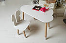 Стіл хмарка і стільчик дитячий білий метелик. Столик для занять, ігор, їжі, фото 8