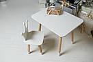 Прямокутний стіл і стільчик дитячий біла корона. Столик для уроків, ігор, їжі, фото 4