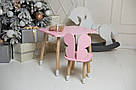 Дитячий прямокутний стіл і стільчик метелик. Столик рожевий дитячий, фото 8