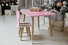 Дитячий  прямокутний стіл і стільчик метелик з білим сидінням. Столик рожевий дитячий, фото 3
