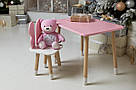 Дитячий  прямокутний стіл і стільчик метелик з білим сидінням. Столик рожевий дитячий, фото 5