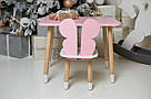Дитячий  прямокутний стіл і стільчик метелик з білим сидінням. Столик рожевий дитячий, фото 8