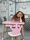 Дитячий столик і стільчиккорона  рожевий. Столик із шухлядою для олівців і розмальовок, фото 6
