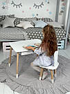 Дитячий білий стіл з шухлядою та стілець зайчик білій. Для дітей 1 групи зросту (100-115см), фото 10
