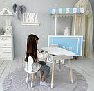 Дитячий білий стіл хмаринка з нішею та стілець метелик білій. Для дітей 1 групи зросту (100-115см), фото 7