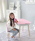 Новинка! Дитячий стіл рожевий хмарка з нішею і стільчик корона рожевий 93061, фото 3