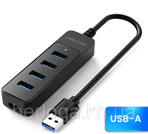 4-портовий USB HUB 3.0 Type-A  Eлоу (4xUSB3.0*+1 Type-C))