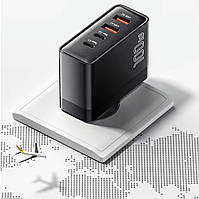 Мережевий зарядний пристрій Essager 100W GaN 4 Travel Charger 2 Type-C + 2 Type-A Black (ES-CD37), фото 9