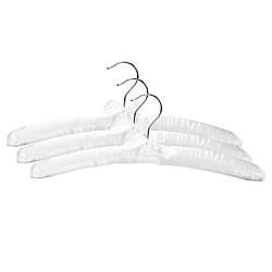 Плічка вішаки м'які сатинові для делікатних речей білого кольору, 3 штуки