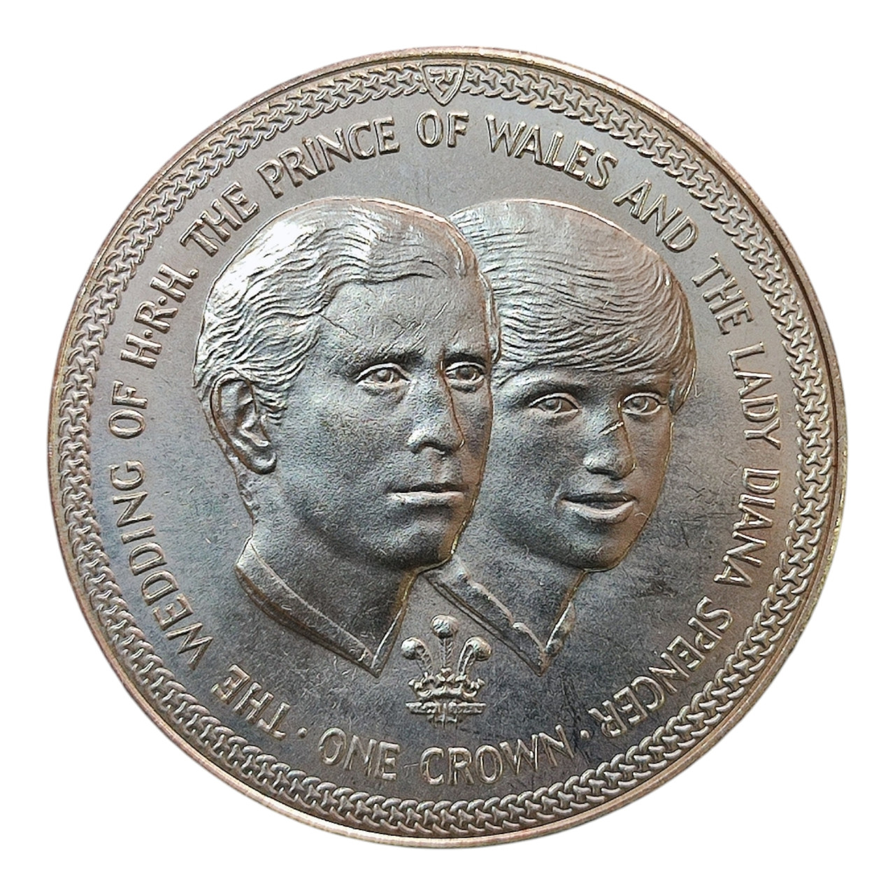 Острів Мен 1 крона, 1981 Весілля принца Чарльза та леді Діани /портрети/, фото 1