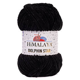Пряжа велюрова Dolphin Star, колір Чорний