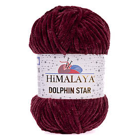 Пряжа велюрова Dolphin Star, колір Бордо