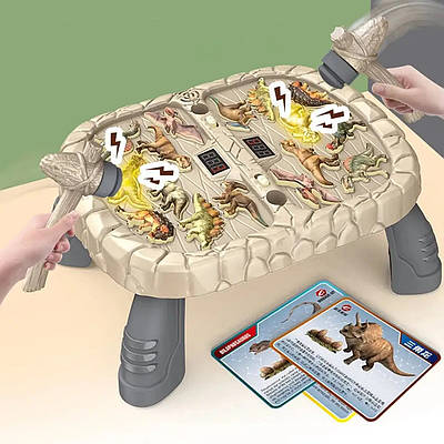 Розвиваюча музична стукалка Інтерактивна гра Стукни динозавра молоточки мелодії 8 карток 6 мов