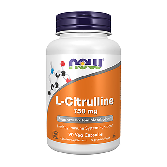 L-Citrulline 750 мг - 90 капсул - NOW Foods (L-цитрулін Нау Фудс)