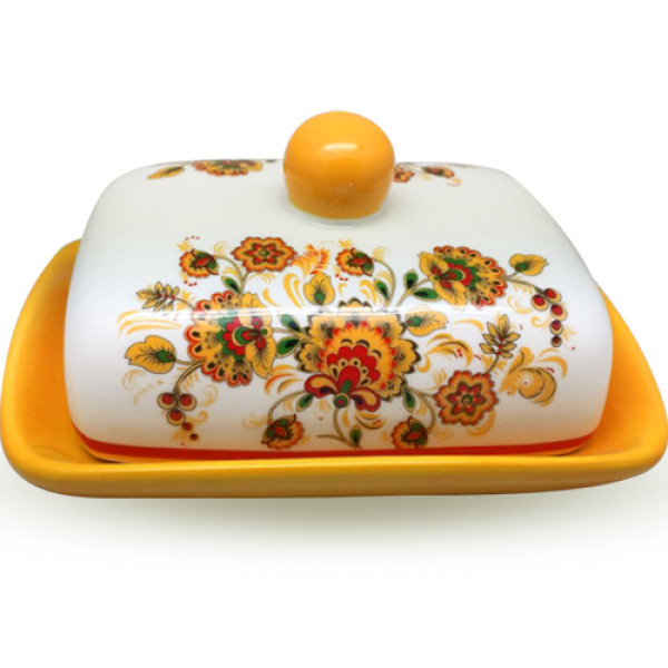 Масельничка ST Квітковий розпис  (без коробки)