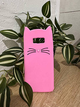 Силіконовий чохол для Samsung Galaxy S8 - 3D Cat (Кіт з вусами), Рожевий