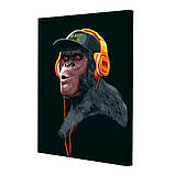Комплект картин за номерами на чорному полотні Riviera Blanca Gangster Monkey (ITR-099) 3 шт в наборі, фото 3