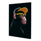 Комплект картин за номерами на чорному полотні Riviera Blanca Gangster Monkey (ITR-099) 3 шт в наборі, фото 5