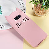 Силіконовий чохол для Samsung Galaxy S8 Plus - 3D Cat (Кіт з вусами), Рожевий, фото 5