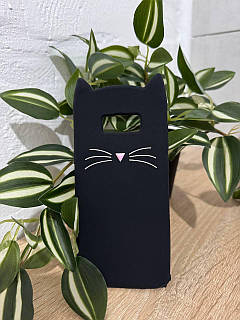 Силіконовий чохол для Samsung Galaxy S8 Plus - 3D Cat (Кіт з вусами), Чорний