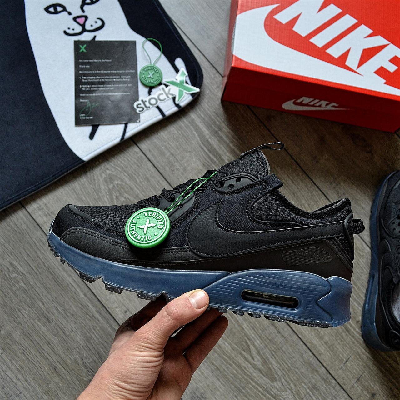Кросівки чоловічі Nike Air Max Terrascape 90 'Triple Black' чорні. Живе фото, фото 1
