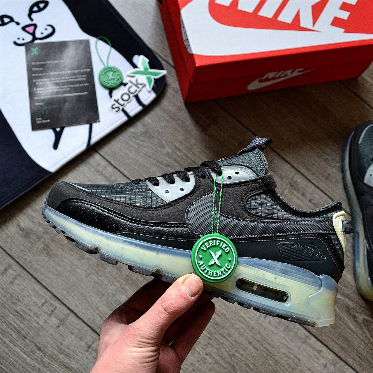 Кросівки чоловічі Nike Air Max Terrascape 90 'Black Lime' весна-осінь демісезонні чорні. Живе фото, фото 1