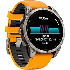 Garmin Fenix 8 47mm Sapphire Titanium w. Spark Orange/Graphite Silicone Band 010-02904-10/11 Розумний годинник