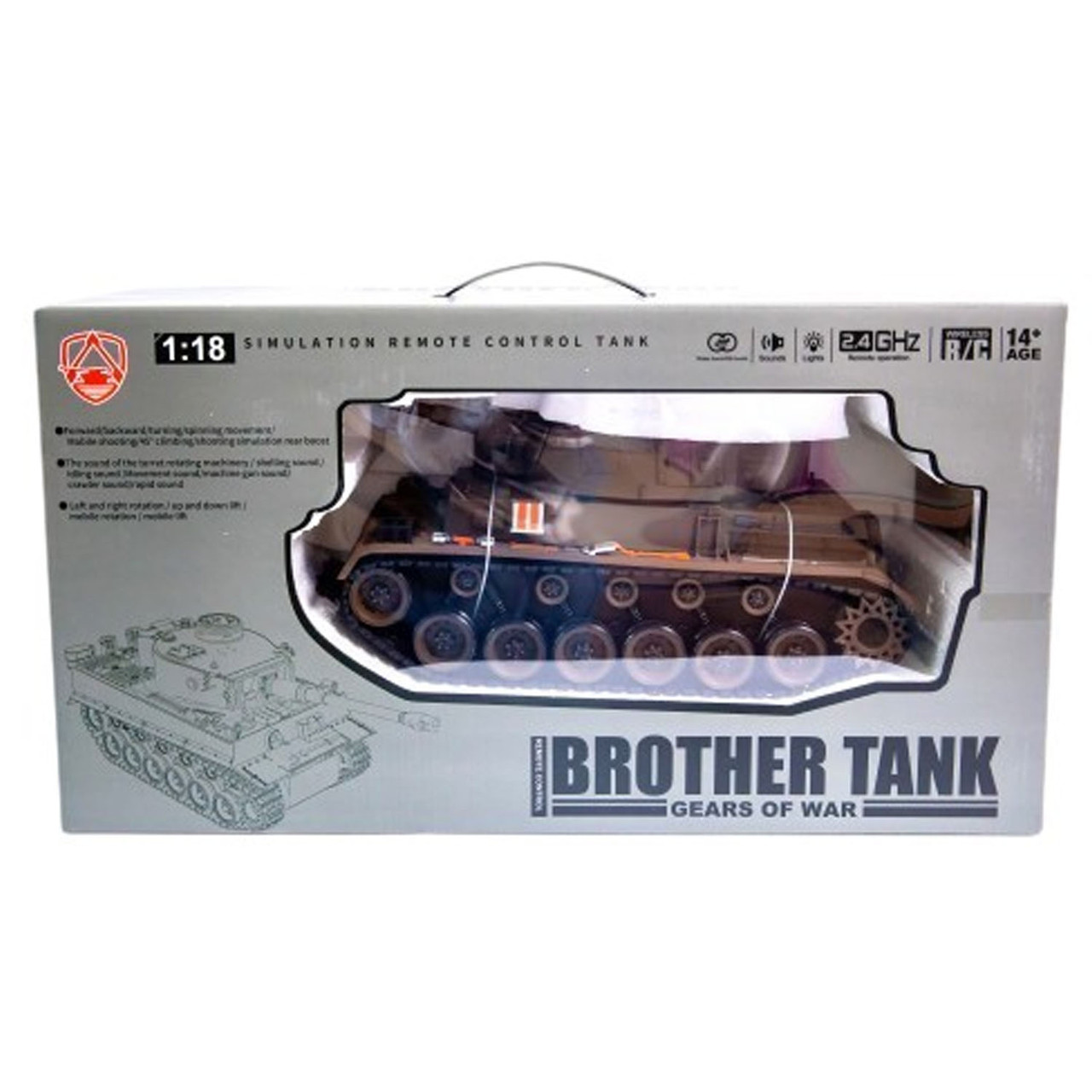 Танк на радіокеруванні (2.4GHz, підсвічування, звук, масштаб 1:18, стріляє орбізами) G239428-ZY021-826, фото 1