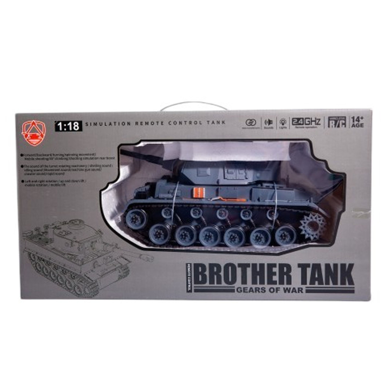 Танк на радіокеруванні (2.4GHz, підсвічування, звук, масштаб 1:18, стріляє орбізами) G239427-ZY021-827, фото 1
