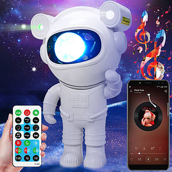 Лазерний нічник-проектор Зоряного неба, Bluetooth + пульт, від USB / LED нічник зоряне небо / Дитячий нічник