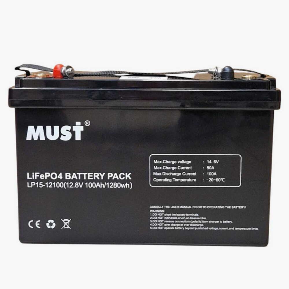 Акумулятор MUST LiFePO4 LP15-12100  12.8V 100Ah/1280wh
