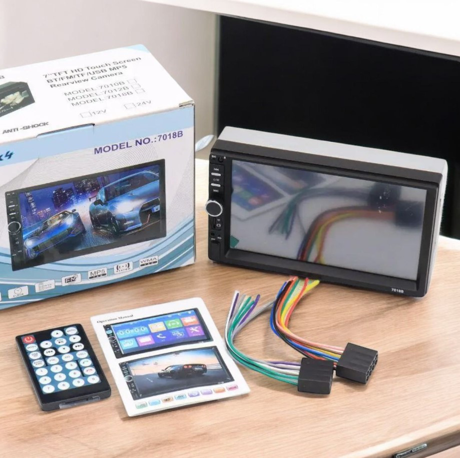 Автомагнітола сенсорна з Bluetooth 2 din екран microSD і USB-виходи під флешки вбудоване радіо FM/AM, фото 1