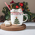 Набір новорічний із чотирьох керамічних чашок "Merry Christmas" 360 мл, фото 2