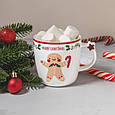 Набір новорічний із чотирьох керамічних чашок "Merry Christmas" 360 мл, фото 3