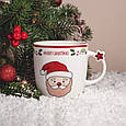 Набір новорічний із чотирьох керамічних чашок "Merry Christmas" 360 мл, фото 5