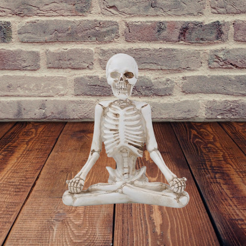 Настільний Декор на Хелловін Скелетон, Скелет Йог медитує, Домашні прикраси Йога, готика декор, фото 1