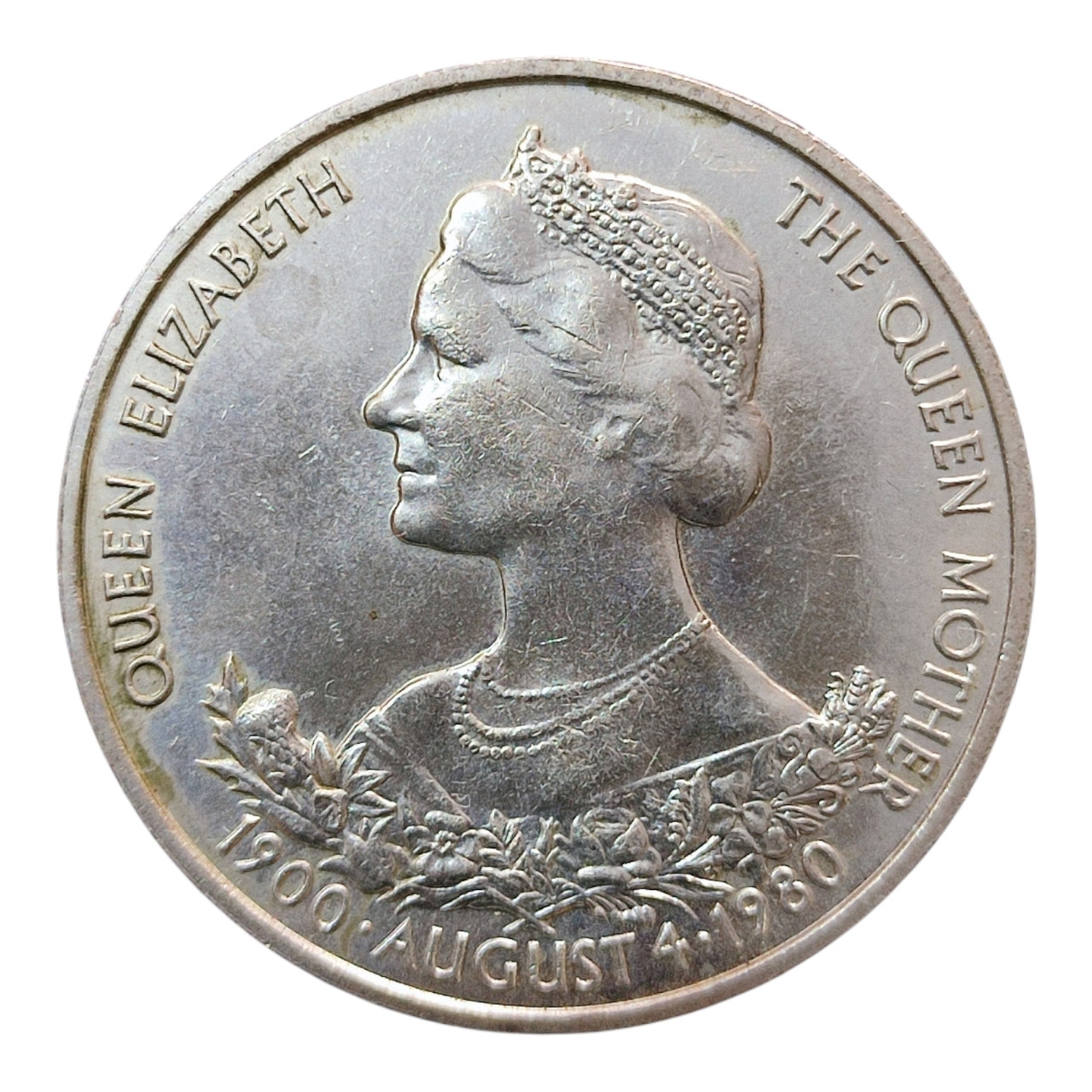 Гернсі 25 пенсів, 1980 80-та річниця - Королева-матір