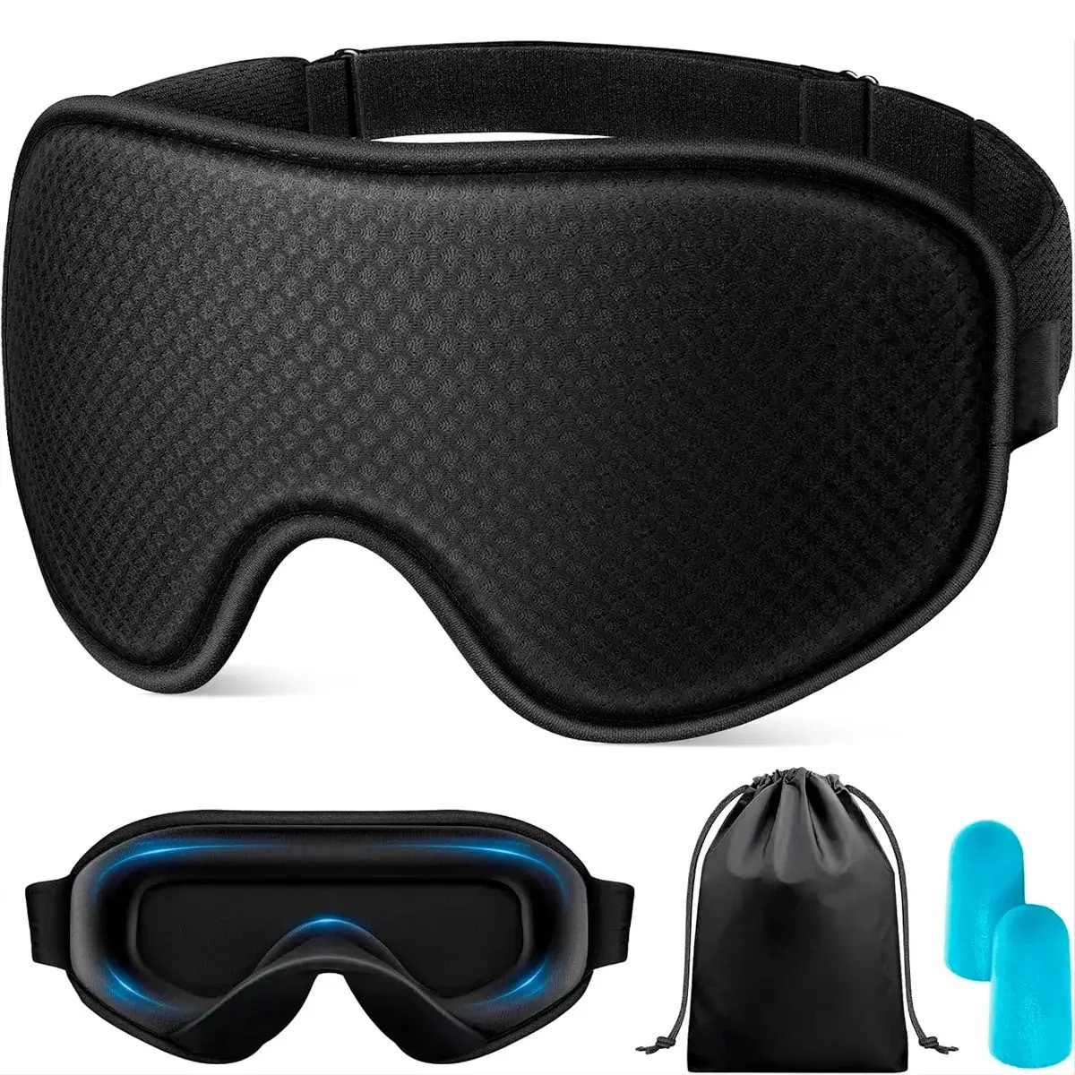 Маска для сну Supretto анатомічна + беруші (9076), фото 1