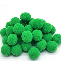 Помпончики 2 см люкс, зелений (20 шт)