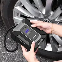 Портативний автомобільний повітряний компресор з дисплеєм та живленням від прикурювача 12 В Чорний XL-1024