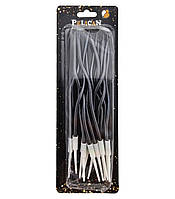 Набір свічок для торта коктейльні чорний 12см в упаковці 12шт